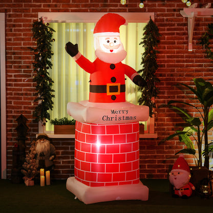 Santa In Chimney Inflatable Christmas Decoration - 210cm