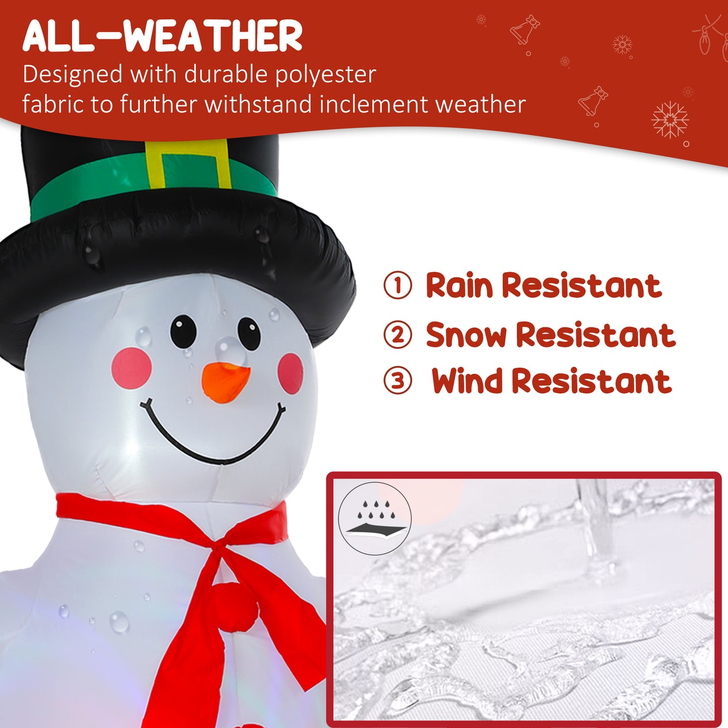 Snowman Inflatable Christmas Decoration - 240cm
