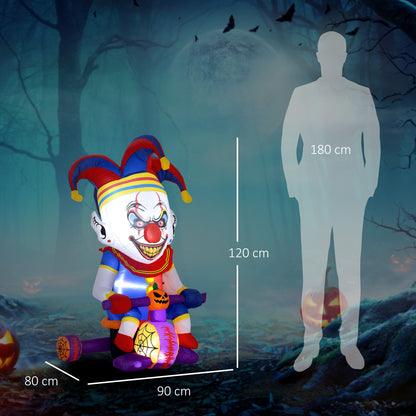Clown On Tricycle Inflatable Halloween Decoration