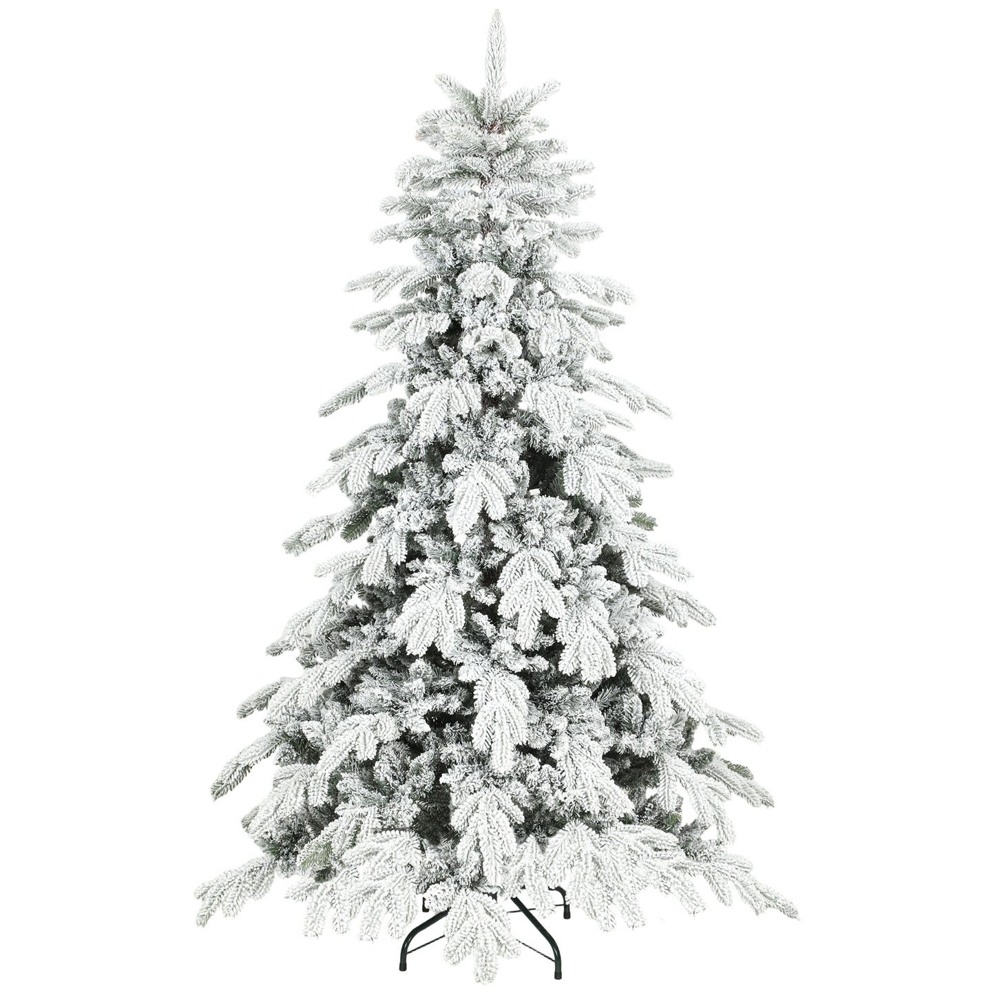 6ft Christmas Tree Artificial - White Frosted Green  1338 Tips