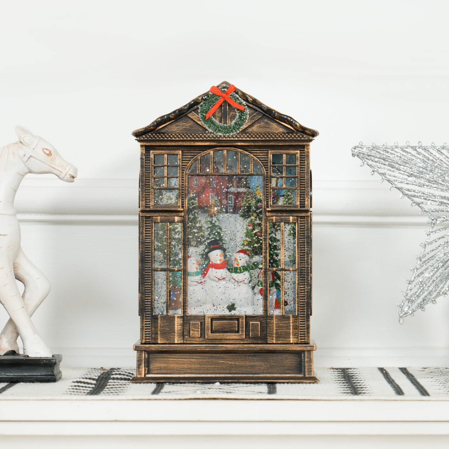 Christmas Ornament Snow Globe Warm White Indoor LED - 25cm