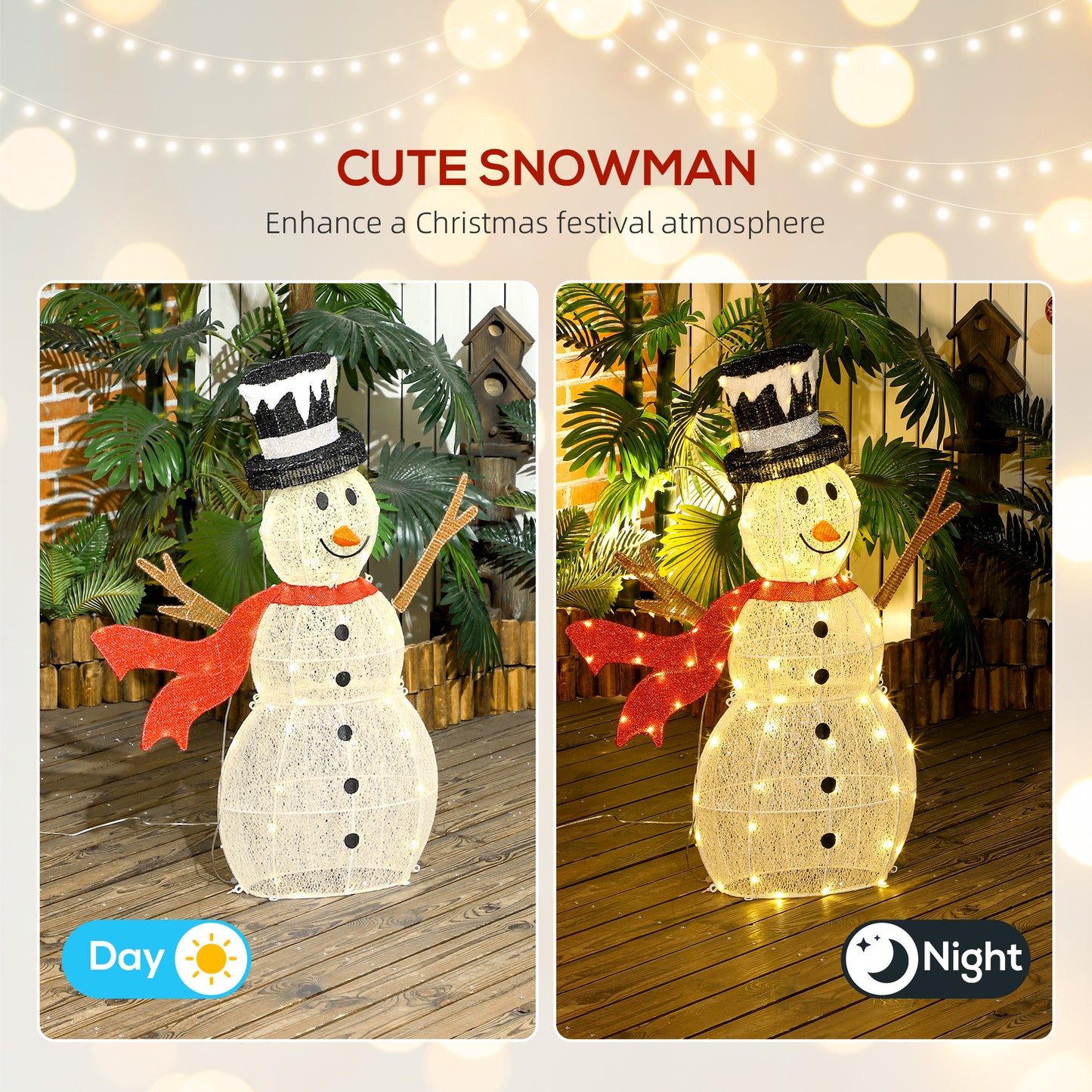 Christmas Feature Light Warm White Outdoor 78 LED - 90cm