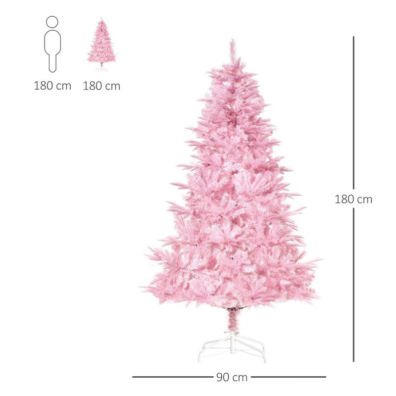 Homcom 6 Foot Artificial Christmas Tree Holiday Xmas Holiday Tree Decoration with Automatic Open for Home Party
