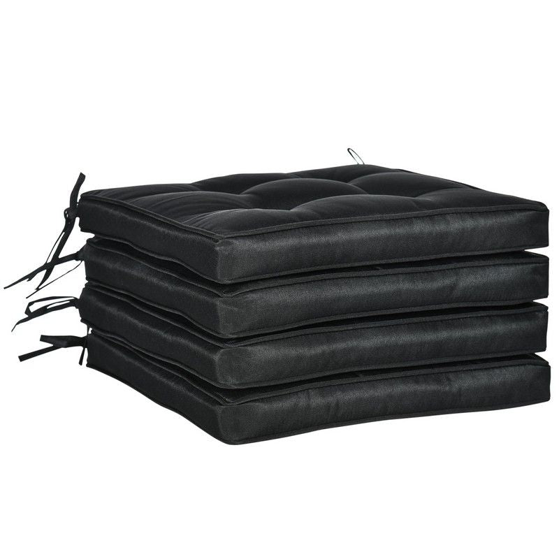 Set 4 Garden Seat Cushion Ties 42 x 42cm Replacement Dining Chair Seat Pad