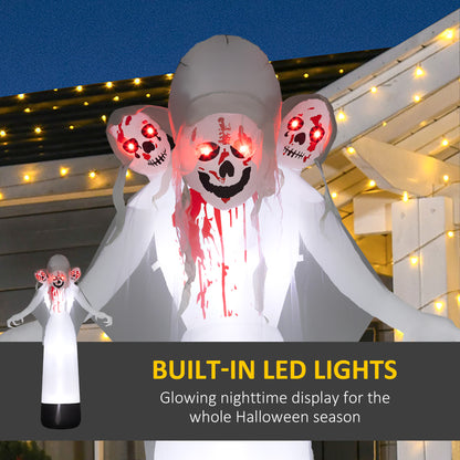 Three-Headed Ghost Inflatable Halloween Decoration - 270cm