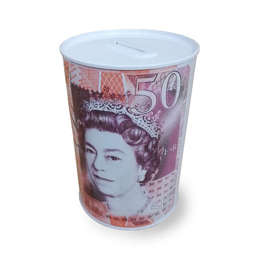 Essentials Sterling Money Tin 10 x 15cm Fifty