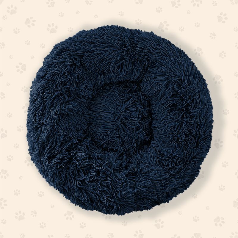 60x26 Blue Black Fluffy Donut Pet Bed Primary Image