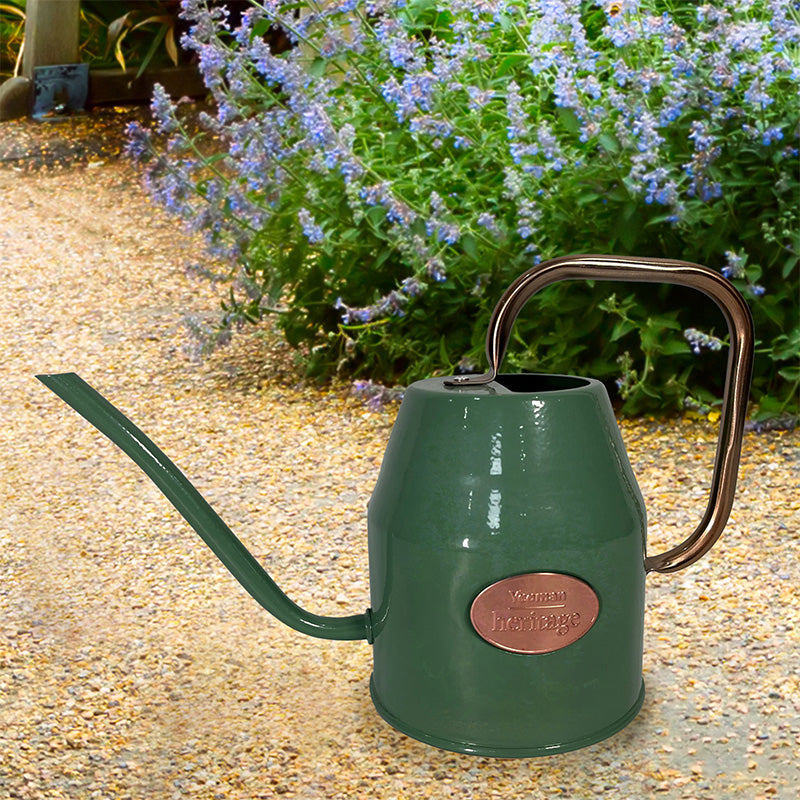 Watering Can Galvanised Steel 1L By Yeoman - Olive Green