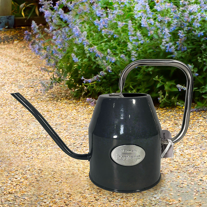 Watering Can Galvanised Steel 1L By Yeoman - Dark Grey