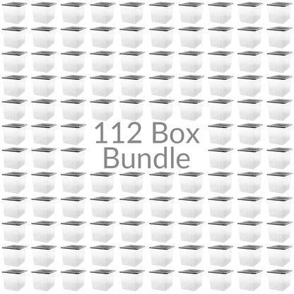 112 x Plastic Storage Boxes 110 Litres Extra Large - Clear & Black Supa Nova by Strata