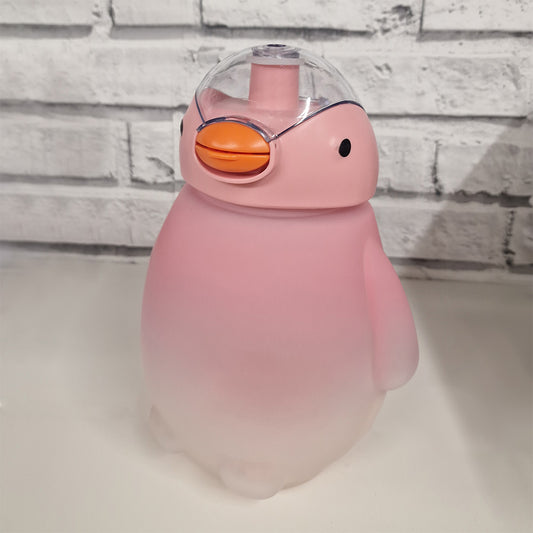 Cute Penguin Flip Top Drinks Bottle Pink 22cm - 1500ml