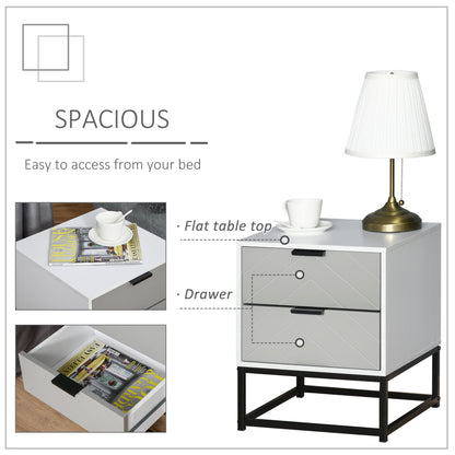 Bedside Cabinet with 2 Drawer Storage Unit