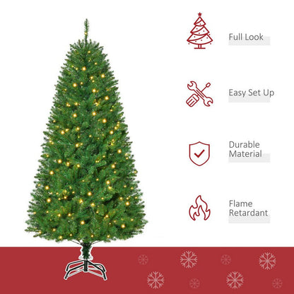 6 Foot Prelit Artificial Christmas Tree with Warm White LED Light Holiday Home Decoration