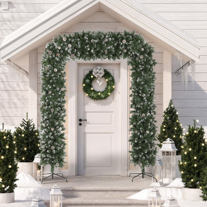 8ft Pinecone Christmas Tree Arch Artificial - White Frosted Green  1800 Tips