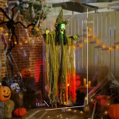 Animated Witch Halloween Decoration - 170cm