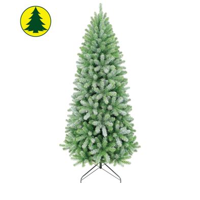 7 Foot Norway Spruce Christmas Tree Artificial - White Frosted Green 1142 Tips Primary Image