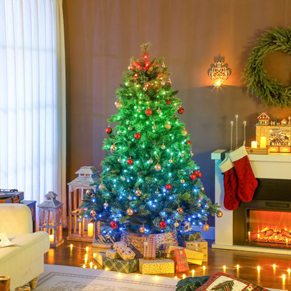 6ft Carolina Pine Christmas Tree Artificial - with LED Lights Multicoloured 2123 Tips