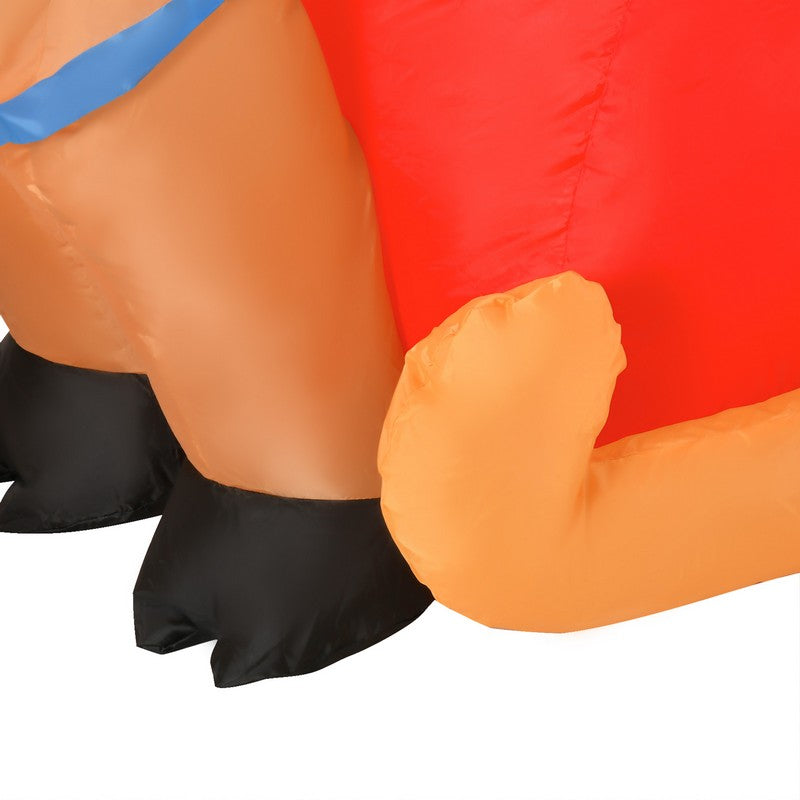 4 Foot Christmas Inflatable Santa Claus on Sleigh Deer