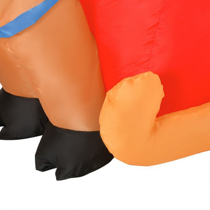 4 Foot Christmas Inflatable Santa Claus on Sleigh Deer