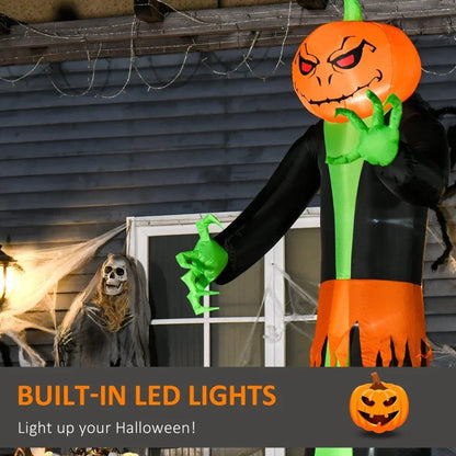 2.7m Inflatable Halloween Pumpkin with Build-in LED for Party Garden Decorations
