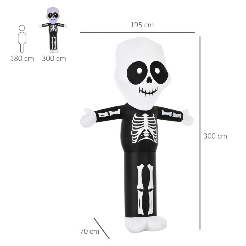 3m Halloween Inflatable Skeleton Ghost Decoration Lighted for Indoor Outdoor