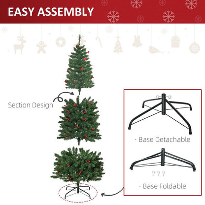 6 Foot Prelit Artificial Pencil Christmas Tree with Warm White LED Light