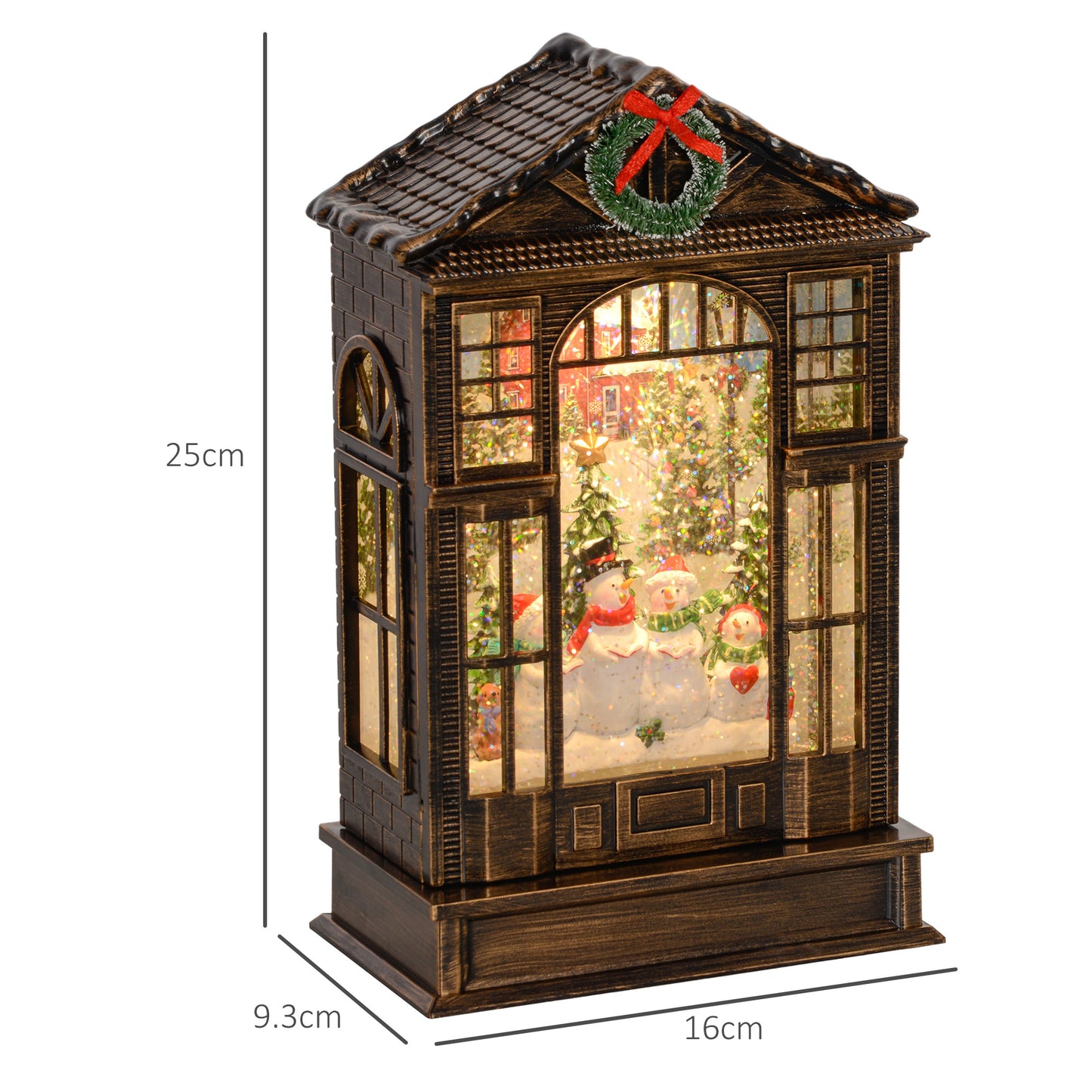 Christmas Ornament Snow Globe Warm White Indoor LED - 25cm