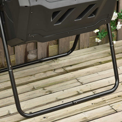 Outsunny Sunny Compostbak Met 2 Bakken, Inhoud 160 L Draaibaar 71 Cm X 65 Cm X 96 Cm Grijs Groen Zwart 760355574 Outsunny Sunny Compostbak Met 2 Bakken, Inhoud 160 L Draaibaar 71 Cm X 65 Cm X 96 Cm Grijs Groen Zwart 760355574