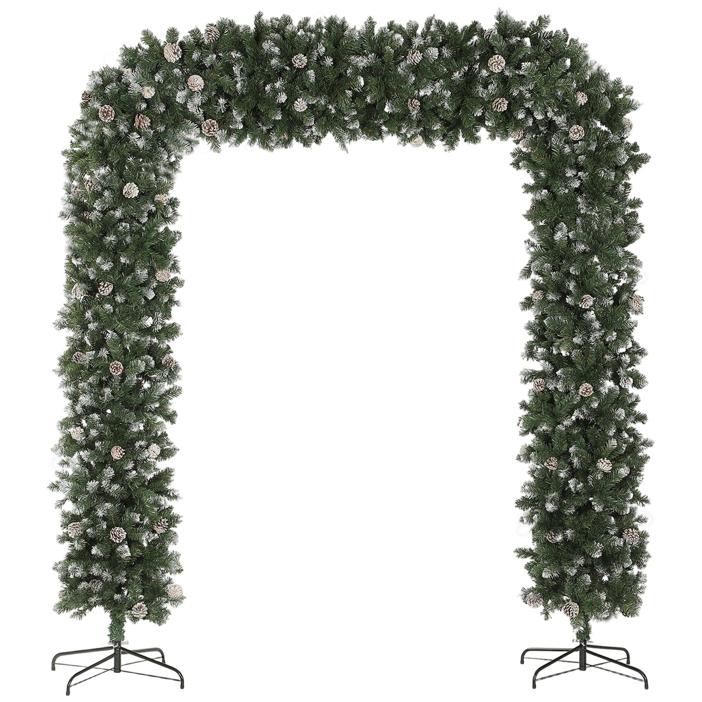 8ft Pinecone Christmas Tree Arch Artificial - White Frosted Green  2100 Tips Primary Image