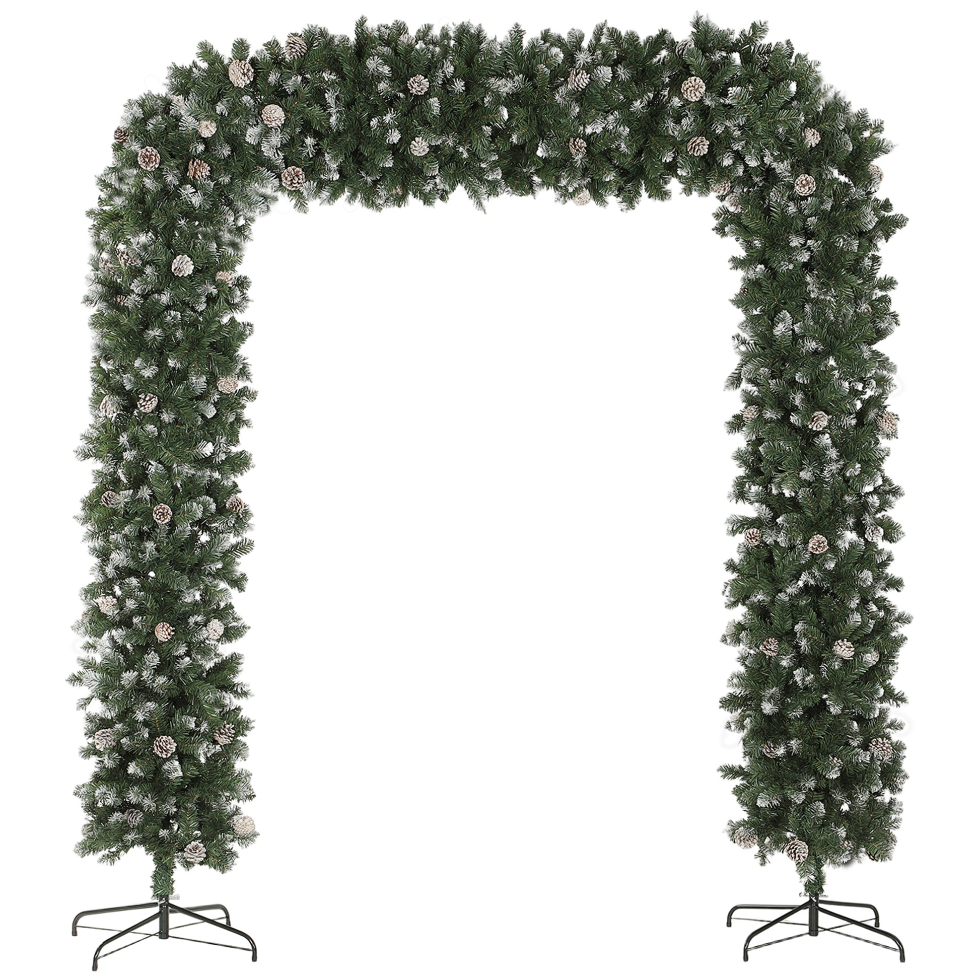 8ft Pinecone Christmas Tree Arch Artificial - White Frosted Green  2100 Tips Primary Image