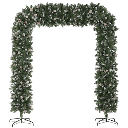 8ft Pinecone Christmas Tree Arch Artificial - White Frosted Green  2100 Tips Primary Image