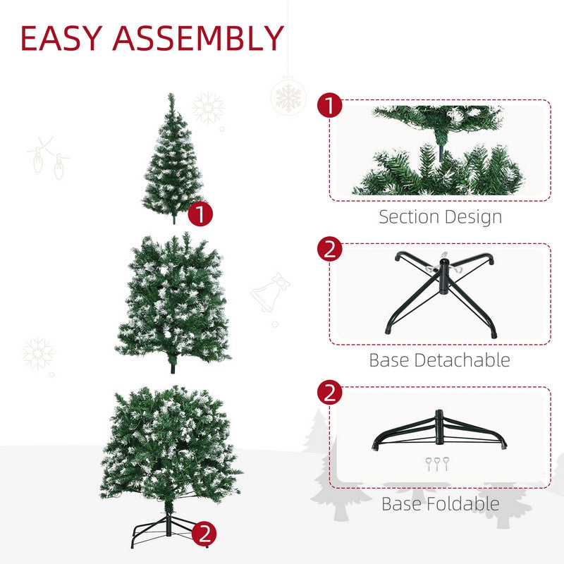 6 Foot Tall Prelit Pencil Slim Artificial Christmas Tree with Realistic Branches