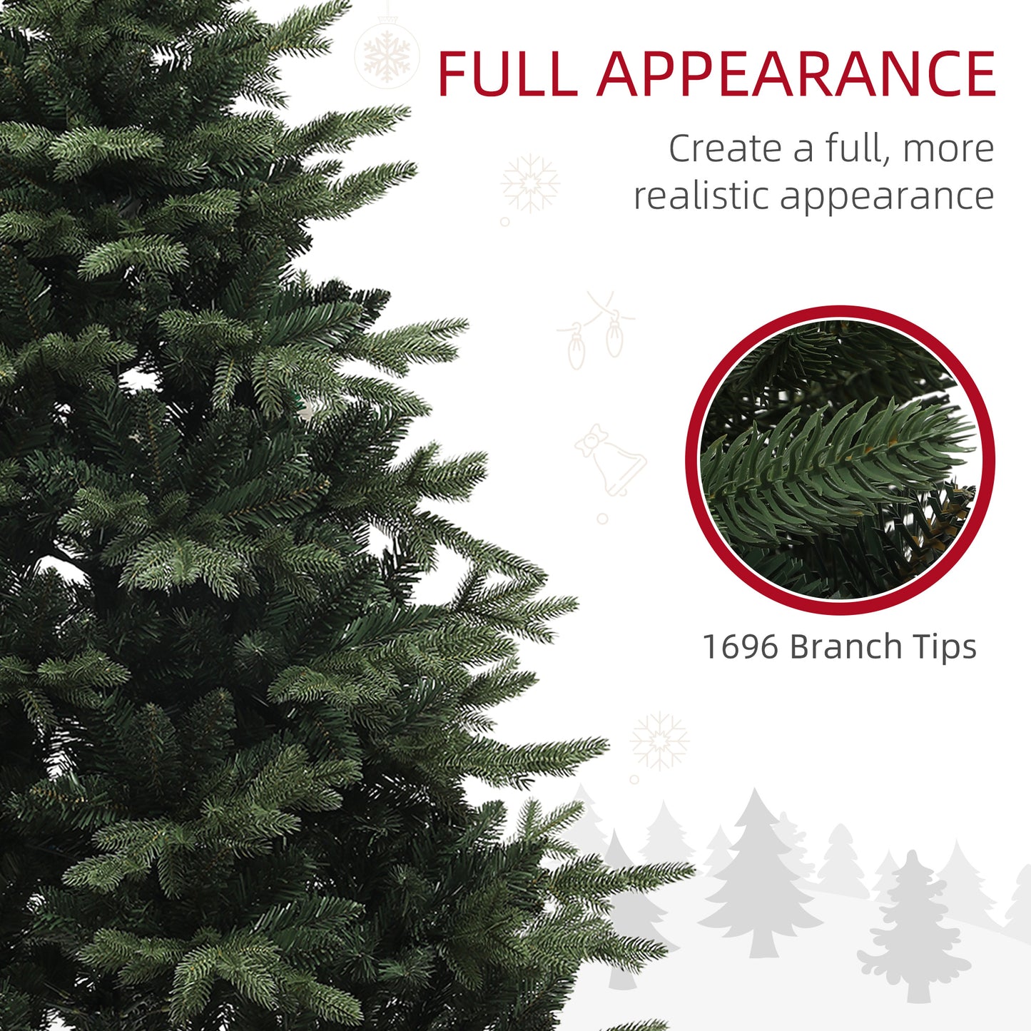 6ft Christmas Tree Artificial - Dark Green  1696 Tips