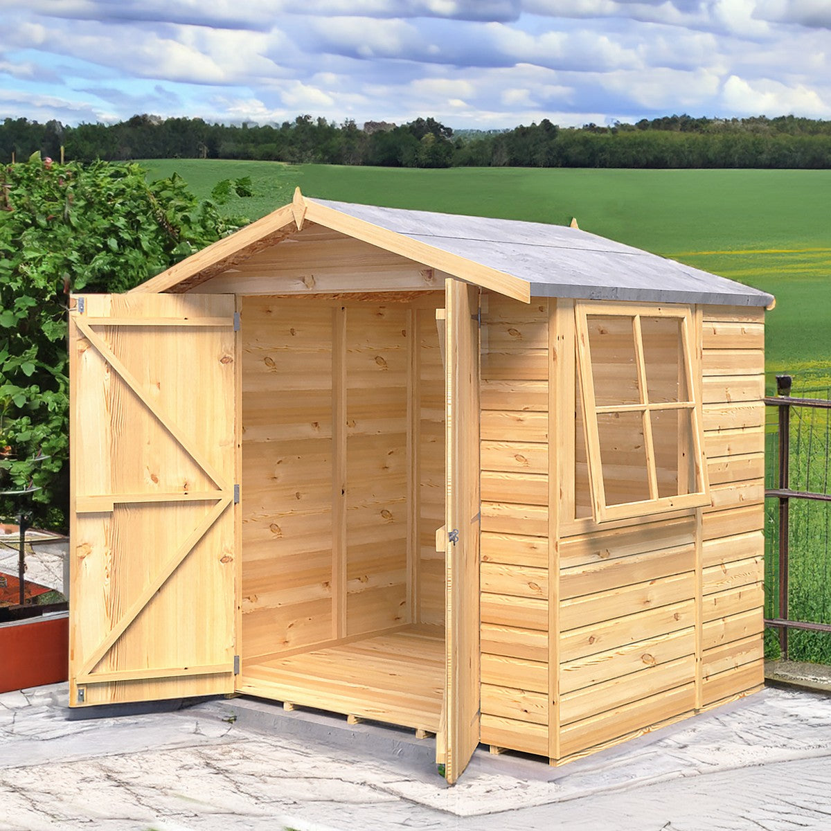 Shire Alderney 6' x 7' 2" Apex Shed - Premium Dip Treated Tongue & Groove