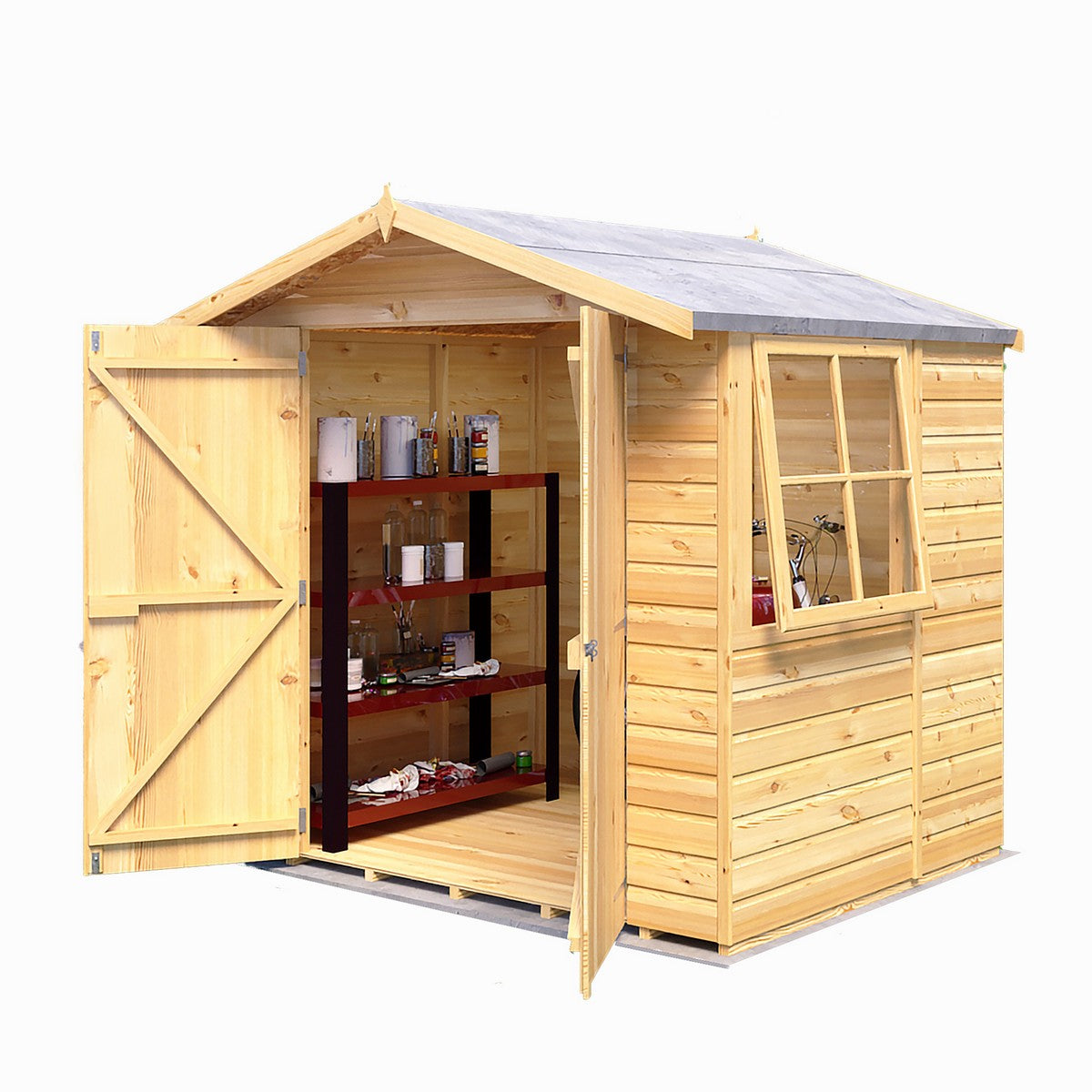 Shire Alderney 6' x 7' 2" Apex Shed - Premium Dip Treated Tongue & Groove