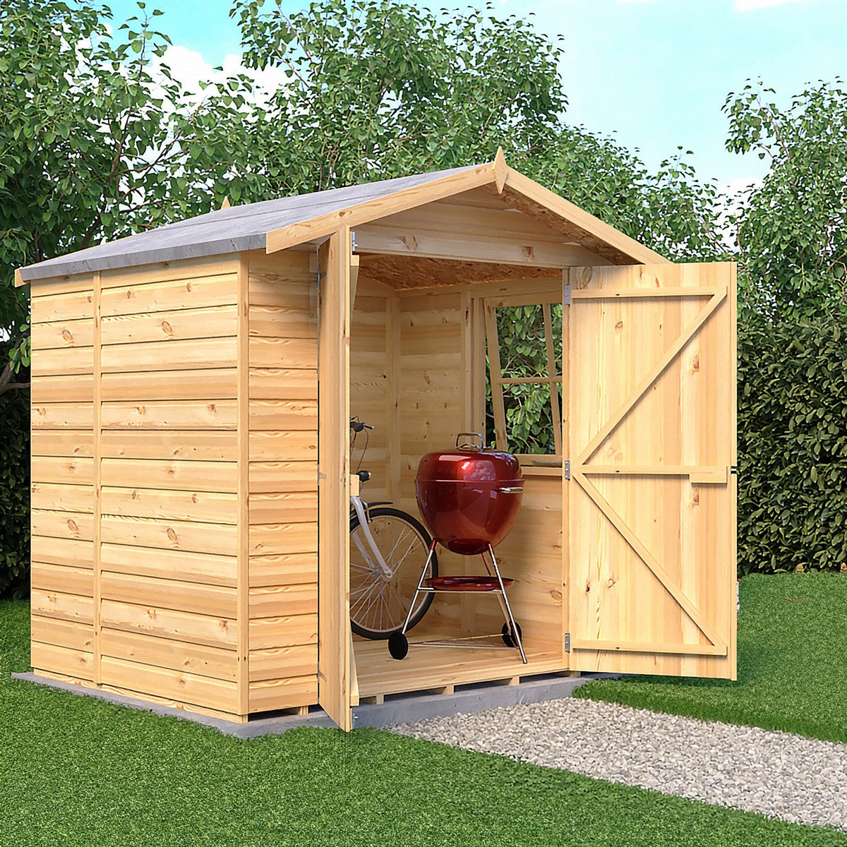 Shire Alderney 6' x 7' 2" Apex Shed - Premium Dip Treated Tongue & Groove
