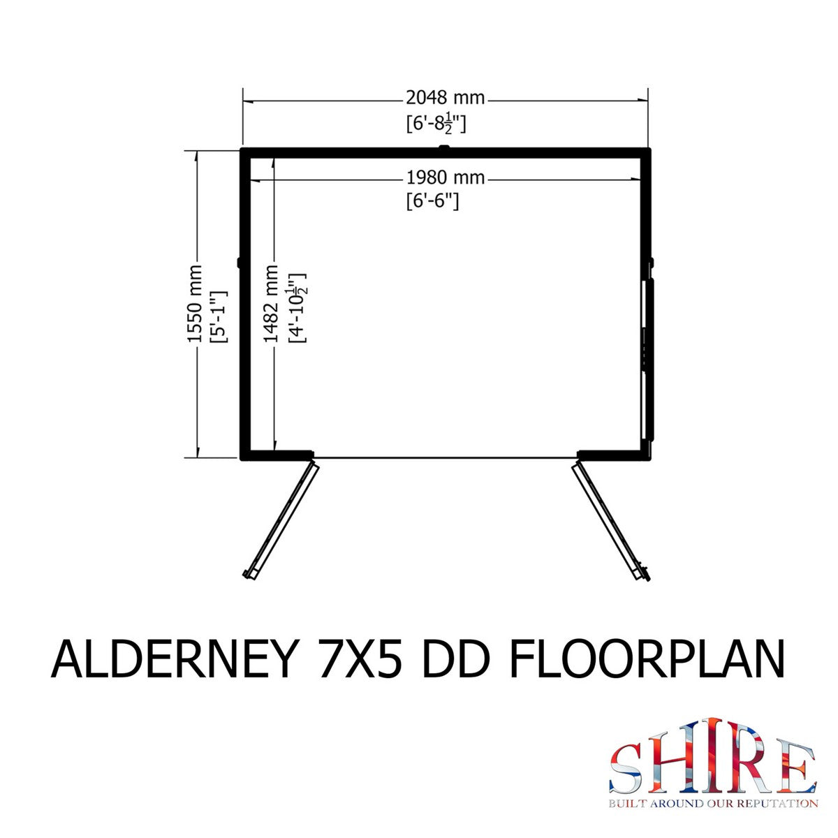 Shire Alderney 6' x 7' 2" Apex Shed - Premium Dip Treated Tongue & Groove