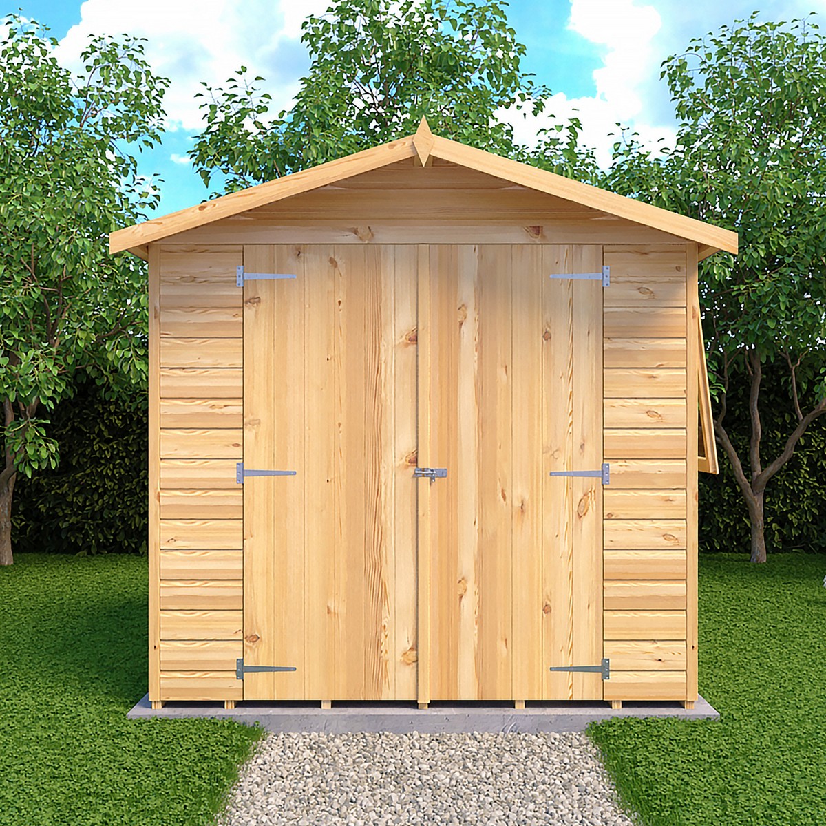Shire Alderney 6' x 7' 2" Apex Shed - Premium Dip Treated Tongue & Groove