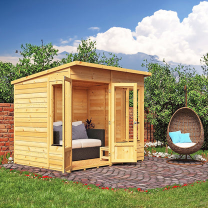 Shire Alora 7' 1" x 8' 1" Pent Summerhouse - Premium Dip Treated Overlap