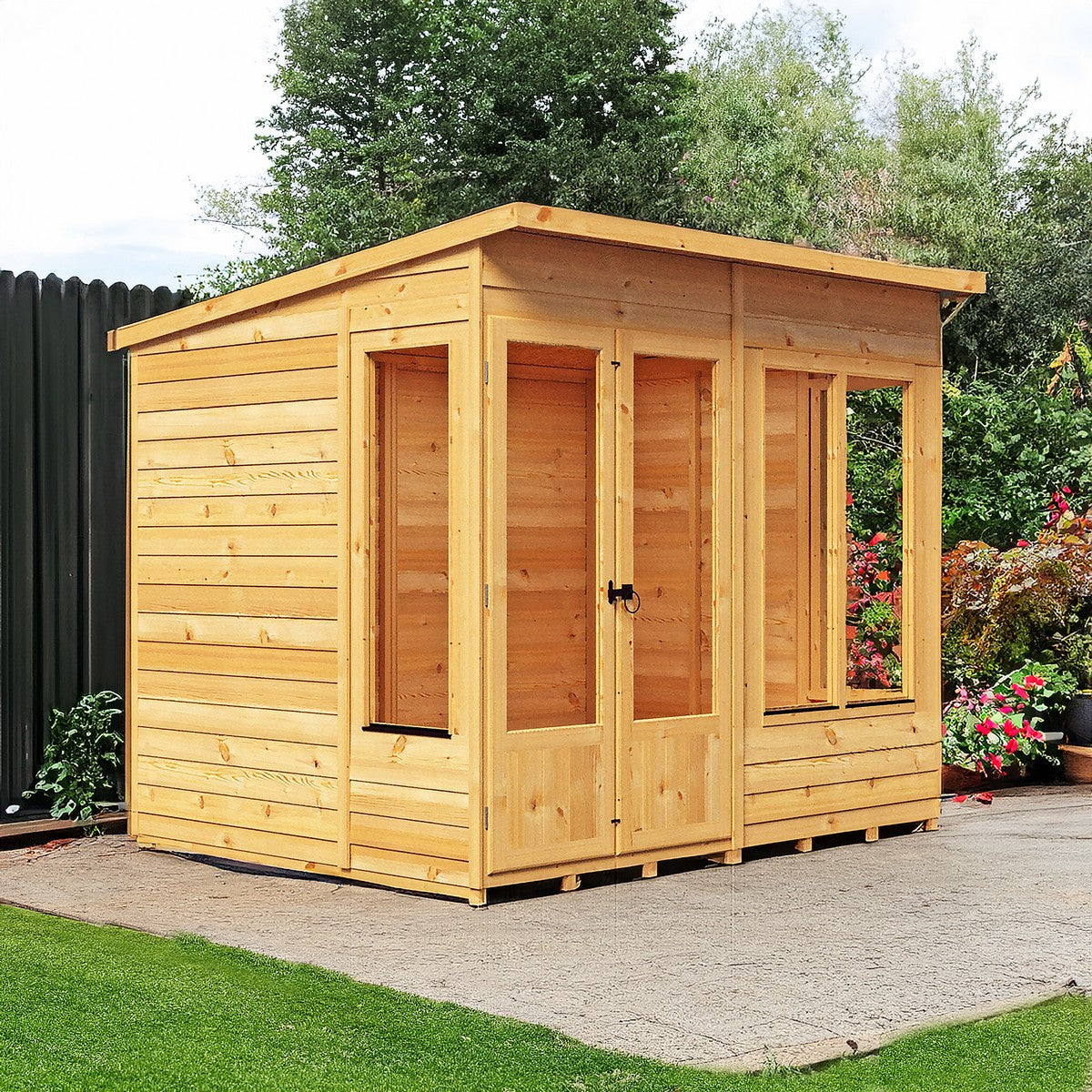 Shire Alora 7' 1" x 8' 1" Pent Summerhouse - Premium Dip Treated Overlap