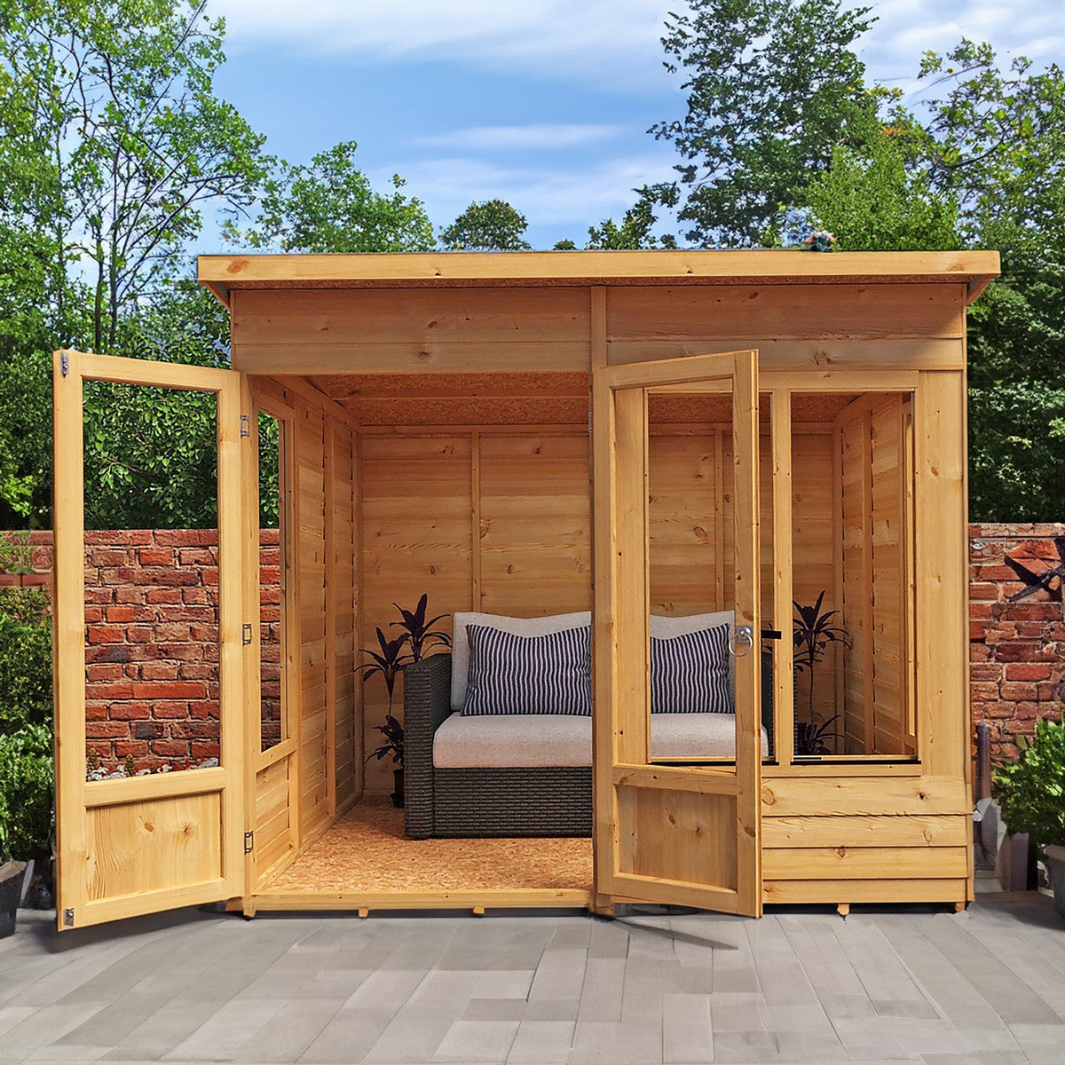 Shire Alora 7' 1" x 8' 1" Pent Summerhouse - Premium Dip Treated Overlap