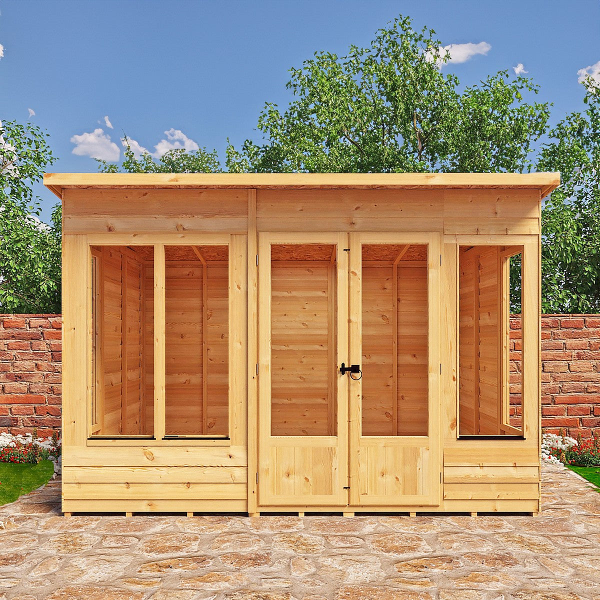 Shire Alora 7' 1" x 10' Pent Summerhouse - Premium Dip Treated Overlap
