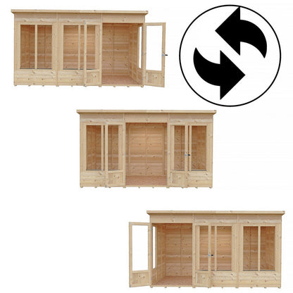 Shire Alora 7' 1" x 12' Pent Summerhouse - Premium Dip Treated Overlap