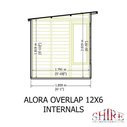 Shire Alora 7' 1" x 12' Pent Summerhouse - Premium Dip Treated Overlap