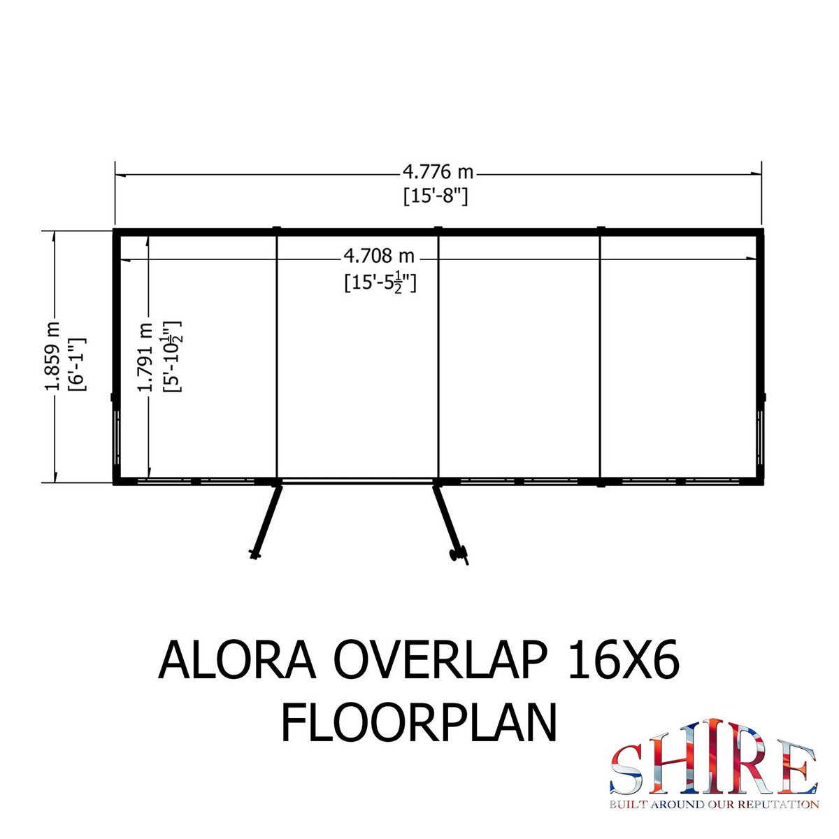 Shire Alora 7' 1" x 15' 11" Pent Summerhouse - Premium Dip Treated Overlap