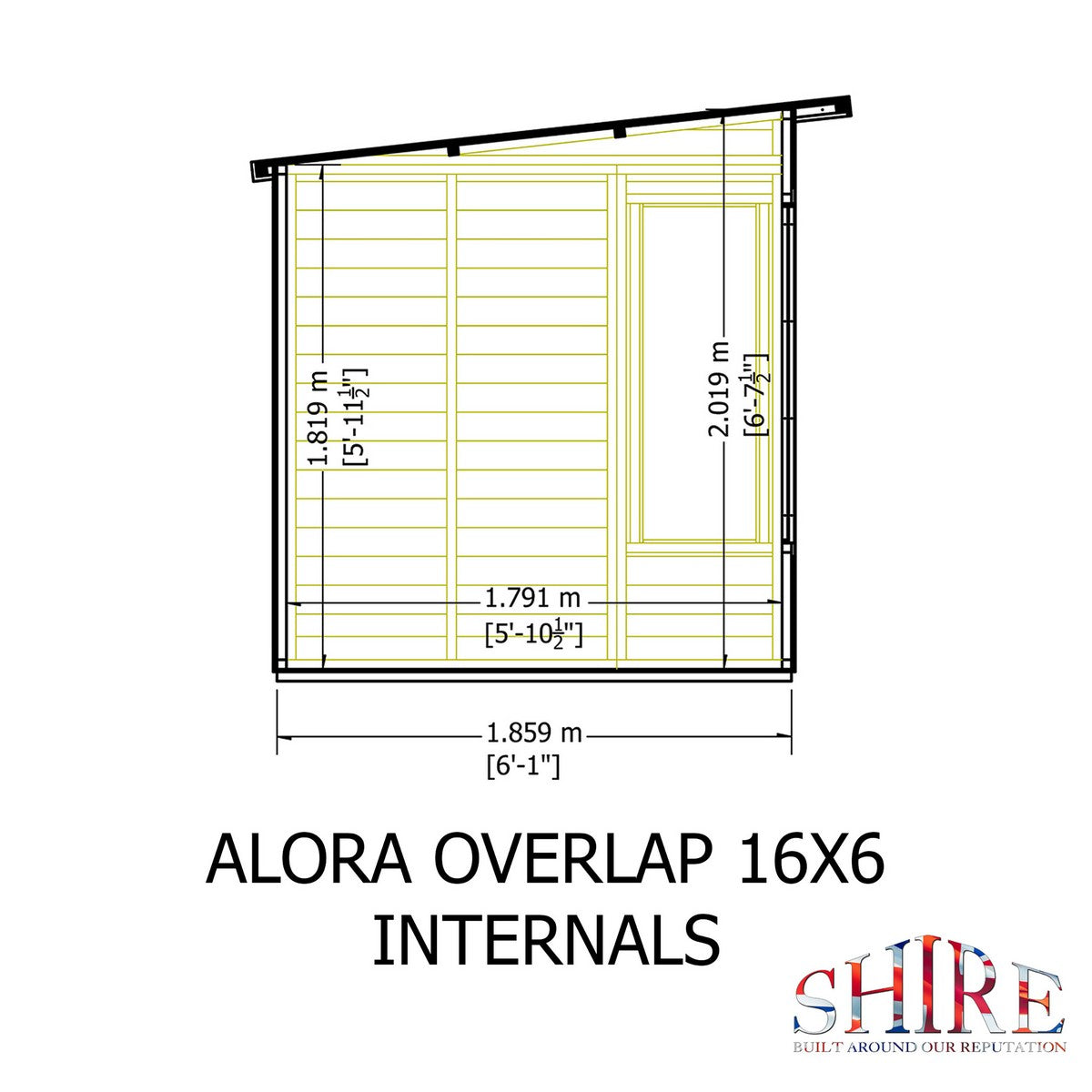 Shire Alora 7' 1" x 15' 11" Pent Summerhouse - Premium Dip Treated Overlap