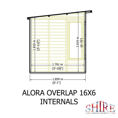 Shire Alora 7' 1" x 15' 11" Pent Summerhouse - Premium Dip Treated Overlap