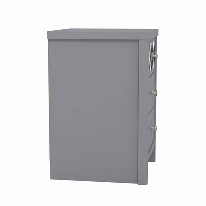 Arianna Slim Bedside Table Grey 3 Drawers