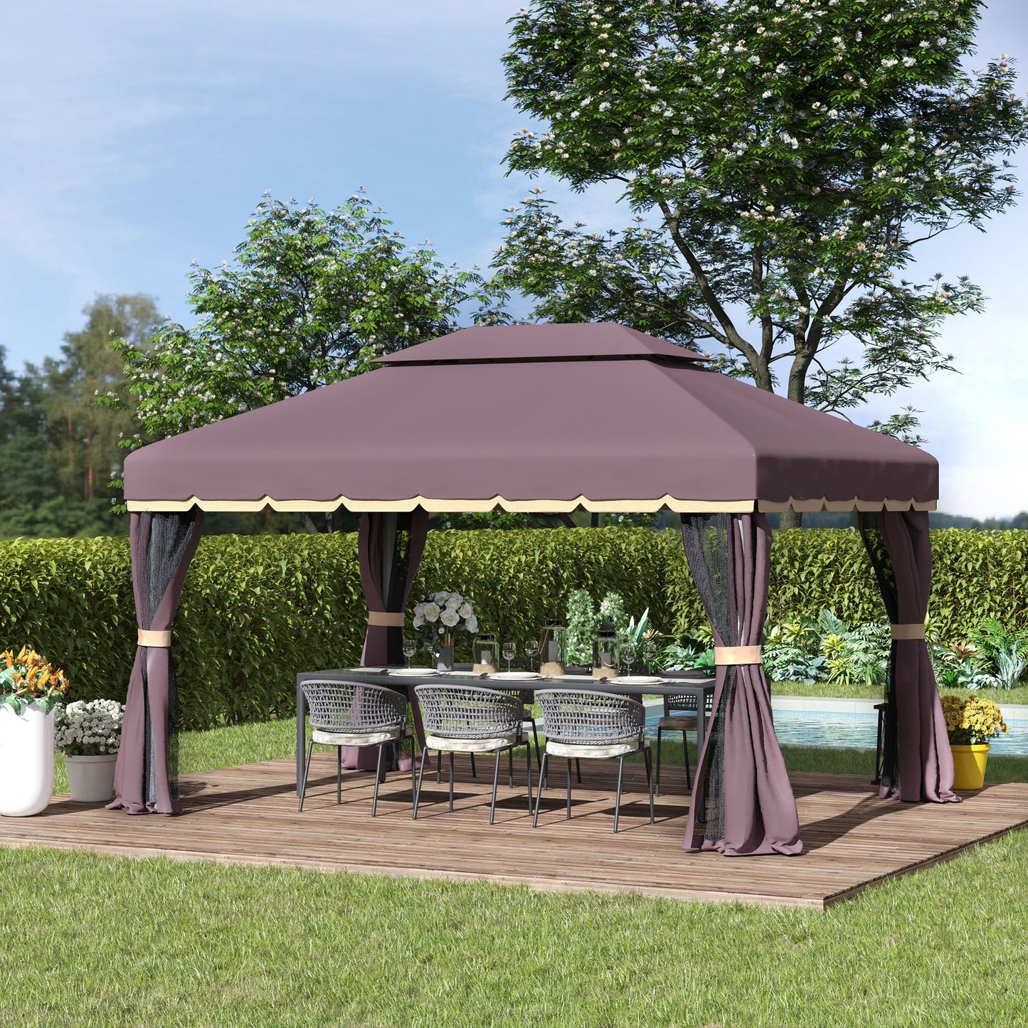 3 x 4m Aluminium Garden Gazebo