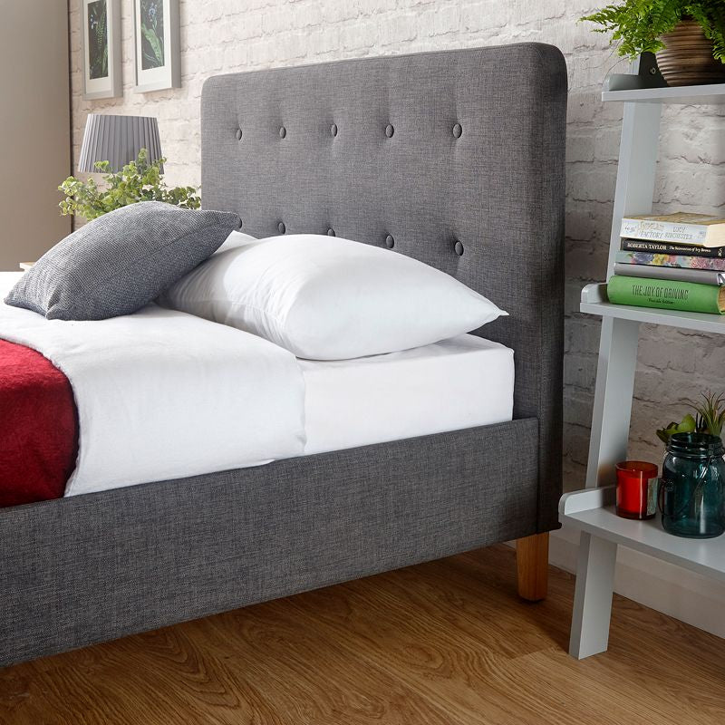 GFW Ashbourne Double Bed Fabric Grey 5 x 7ft